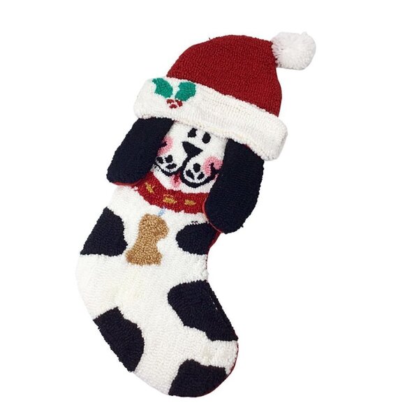 Rug Hook Hooked Dalmatian Dog Puppy Christmas Stocking 3D Latch Hook Plush - Picture 4 of 8